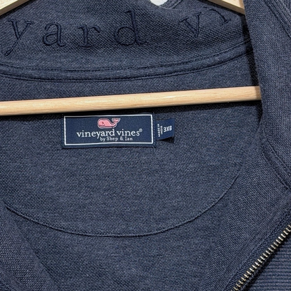 Classic Vineyard Vines Men's Blue Saltwater Quarter Zip size 3XB Old Money Style - Picture 4 of 9